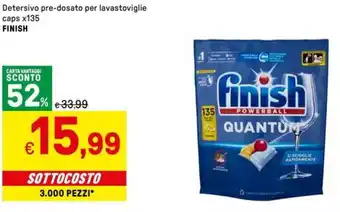Detersivo pre-dosato per lavastoviglie caps x135 FINISH