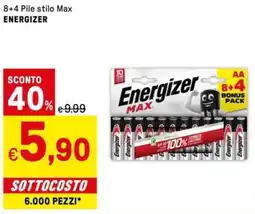 Iper La Grande 8+4 Pile stilo Max ENERGIZER offerta