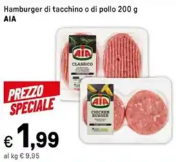Iper La Grande Hamburger di tacchino o di pollo AIA offerta