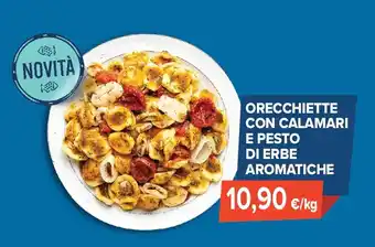 Orecchiette con calamari e pesto di erbe aromatiche