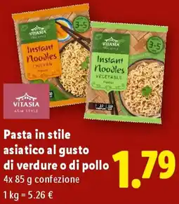 Lidl Pasta in stile asiatico al gusto di verdure o di pollo offerta
