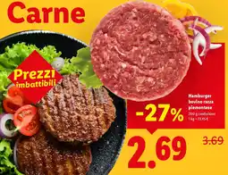 Lidl Hamburger bovino razza piemontese offerta