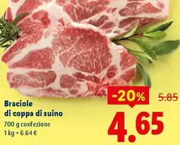Lidl Braciole di coppa di suino offerta