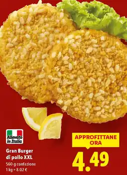 Lidl Gran Burger di pollo XXL offerta