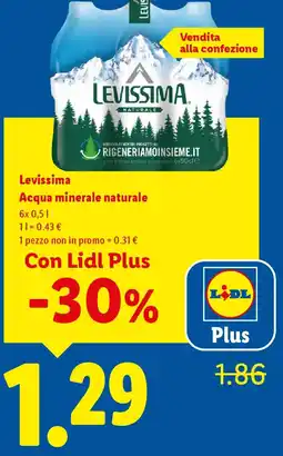Lidl Levissima Acqua minerale naturale offerta