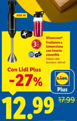 Lidl Silvercrest Frullatore a immersione con inserto smoothie offerta