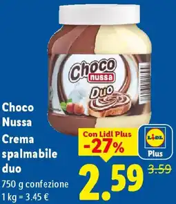 Lidl Choco Nussa Crema spalmabile duo offerta