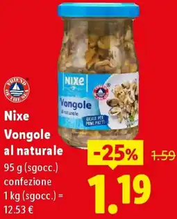 Lidl Nixe Vongole al naturale offerta