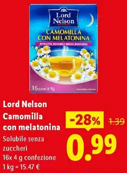 Lidl Lord Nelson Camomilla con melatonina offerta