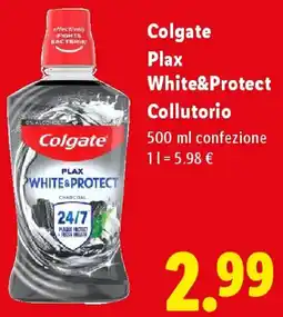 Lidl Colgate Plax White&Protect Collutorio offerta