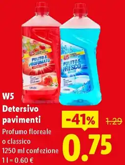 Lidl W5 Detersivo pavimenti offerta