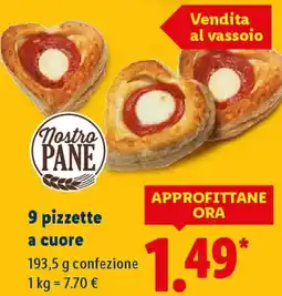 Lidl Nostro Pane 9 pizzette a cuore offerta