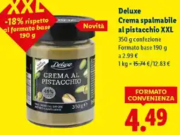 Lidl Deluxe Crema spalmabile al pistacchio XXL offerta