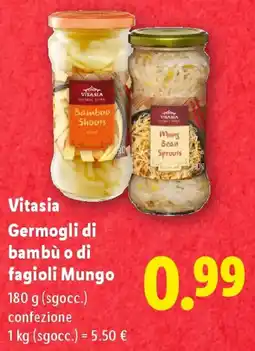 Lidl Vitasia Germogli di bambù o di fagioli Mungo offerta