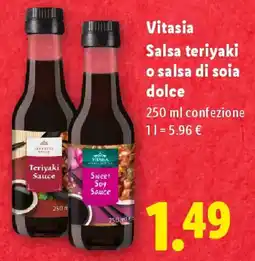 Lidl Vitasia Salsa teriyaki o salsa di soia dolce offerta