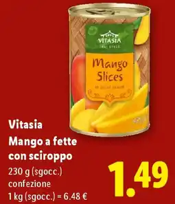 Lidl Vitasia Mango a fette con sciroppo offerta