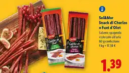 Lidl Sol&Mar Snack di Chorizo o Fuet d'Olot offerta