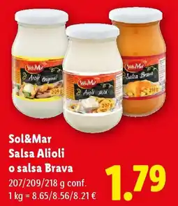 Lidl Sol&Mar Salsa Alioli o salsa Brava offerta