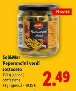 Lidl Sol&Mar Peperoncini verdi sottaceto offerta