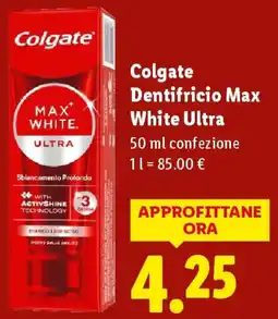 Lidl Colgate Dentifricio Max White Ultra offerta