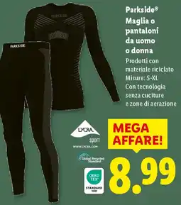 Lidl Parkside Maglia o pantaloni da uomo o donna offerta