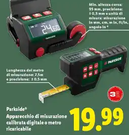 Lidl Parkside Apparecchio di misurazione calibrata digitale o metro ricaricabile offerta