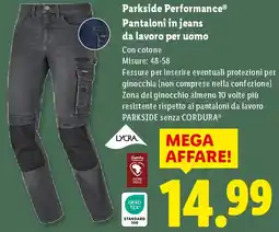 Lidl Parkside Performance Pantaloni in jeans da lavoro per uomo offerta