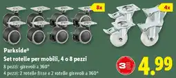Lidl Parkside Set rotelle per mobili offerta