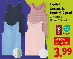 Lidl Lupilu Canotta da bambini, 2 pezzi offerta