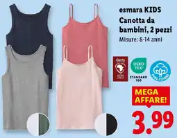 Lidl esmara KIDS Canotta da bambini, 2 pezzi offerta
