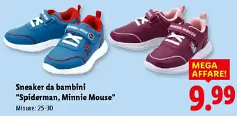 Sneaker da bambini "Spiderman, Minnie Mouse"