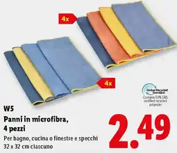 Lidl W5 Panni in microfibra, 4 pezzi offerta