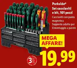 Lidl Parkside Set cacciaviti e bit, 101 pezzi offerta