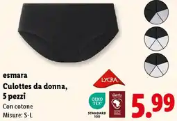 Lidl esmara Culottes da donna, 5 pezzi offerta