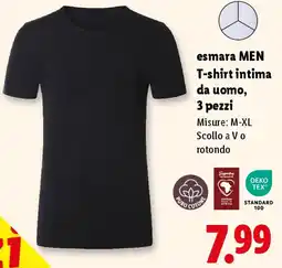 Lidl esmara MEN T-shirt intima da uomo, 3 pezzi offerta