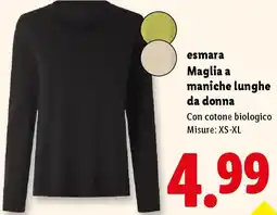 Lidl esmara Maglia a maniche lunghe da donna offerta