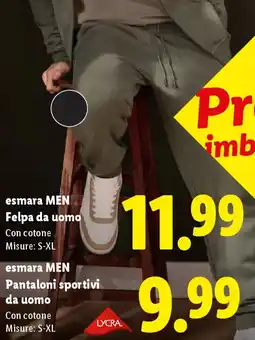 Lidl esmara MEN Pantaloni sportivi da uomo offerta