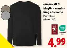 Lidl esmara MEN Maglia a manica lunga da uomo offerta