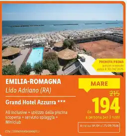 Lidl EMILIA-ROMAGNA Grand Hotel Azzurra offerta