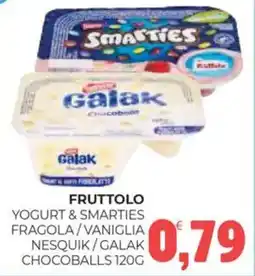 Eté Fruttolo yogurt & smarties fragola/vaniglia nesquik/galak chocoballs offerta