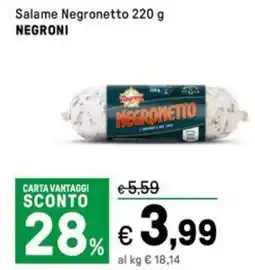 Iper La Grande Salame Negronetto NEGRONI offerta