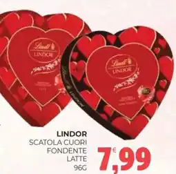 Eté Lindor scatola cuori fondente latte offerta