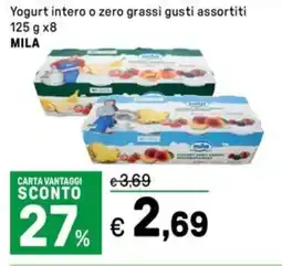 Iper La Grande Yogurt intero o zero MILA offerta
