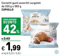 Iper La Grande Cornetti gusti assortiti surgelati CUPIELLO offerta