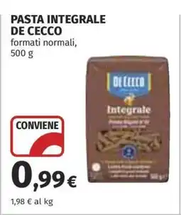 Coop Pasta Integrale De Cecco offerta