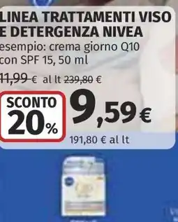 Coop LINEA TRATTAMENTI VISO E DETERSIONE NIVEA offerta