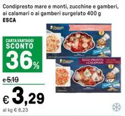 Iper La Grande Condipresto mare e monti, zucchine e gamberi, ai calamari o ai gamberi surgelato ESCA offerta