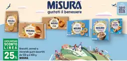 Iper La Grande Biscotti, cereali o merende MISURA offerta