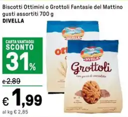 Iper La Grande Biscotti Ottimini o Grottoli Fantasie del Mattino DIVELLA offerta