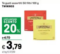 Iper La Grande Tè 50 filtri TWININGS offerta